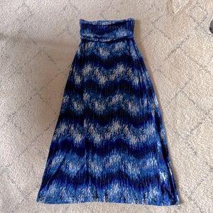 Tie-dye blue maxi skirt